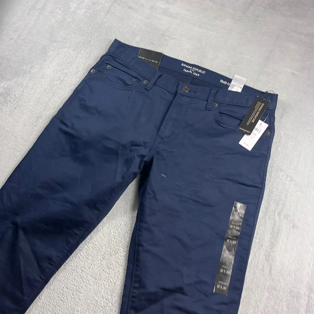 Banana Republic Travel Jean Mens 32x30 Slim Fit Navy Blue 5-Pocket Pants NEW